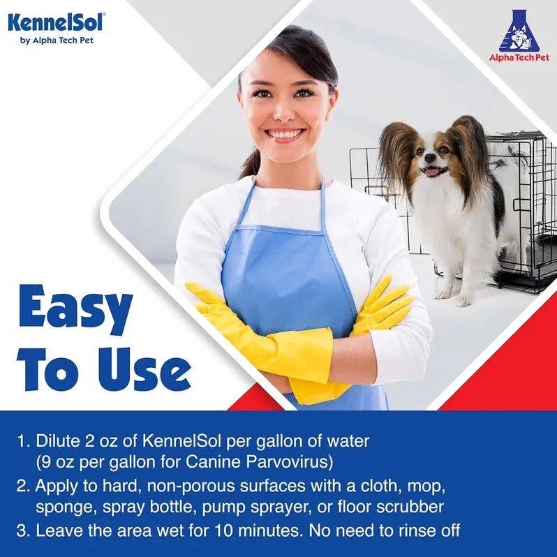 Alpha Tech Pet 1-Step Kennel Cleaner | EPA-Registered Disinfectant & Deodorizer Concentrate | Effective Against Bacteria and Viruses | 5-Gallon Container