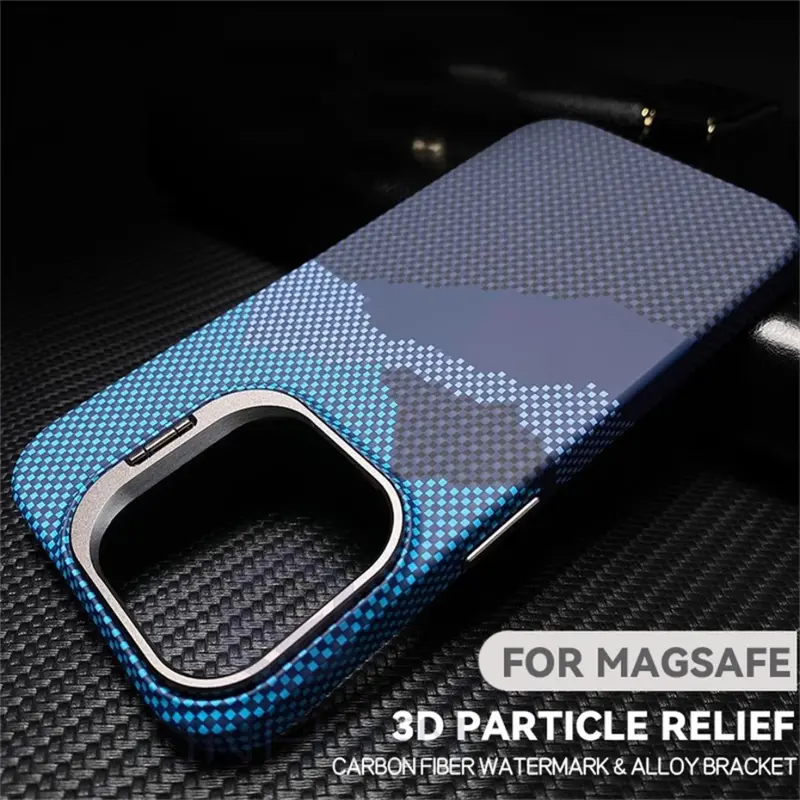 Aluminum-Bracket MagSafe iPhone Case with Textured 3D Finish