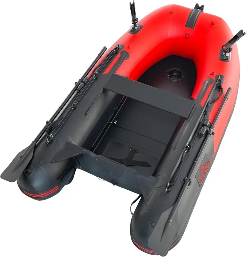 Aluminum-Floor Inflatable Dinghy – Heavy-Duty Tender Boat with Oars, Rod Holders, and Multi-Passenger Support