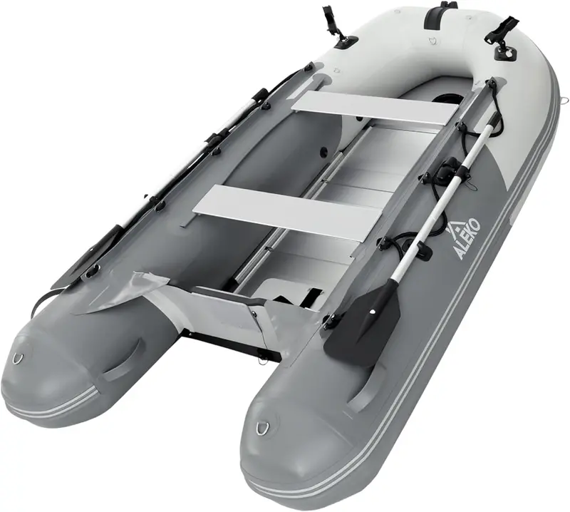 Aluminum-Floor Inflatable Dinghy – Heavy-Duty Tender Boat with Oars, Rod Holders, and Multi-Passenger Support