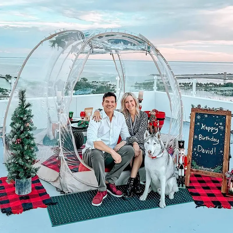 Alvantor Pop-Up Transparent Bubble Dome Gazebo – Instant-Setup Igloo-Style Outdoor Shelter for 8–10 People