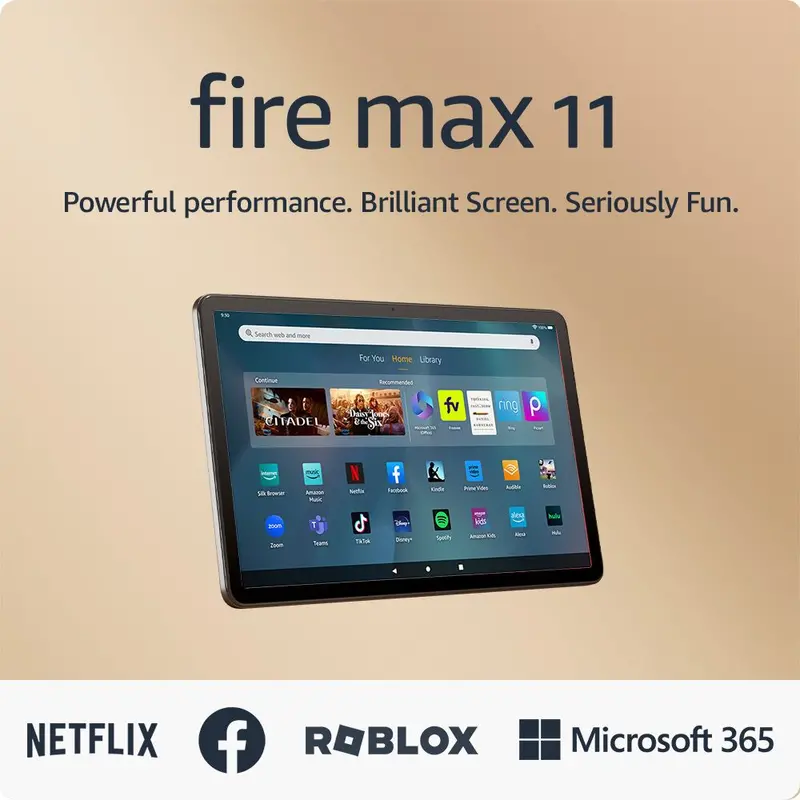 Amazon Fire Max 11 Tablet — 11" Display, Octa-Core Processor, 4GB RAM, 64GB Storage, 14-Hour Battery Life