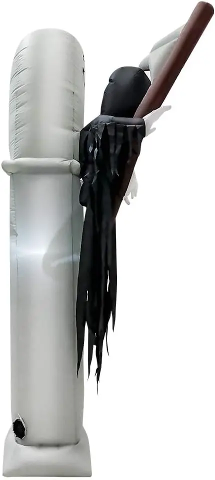 Animated 7.8-Foot Inflatable Grim Reaper Arch for Halloween Entrances
