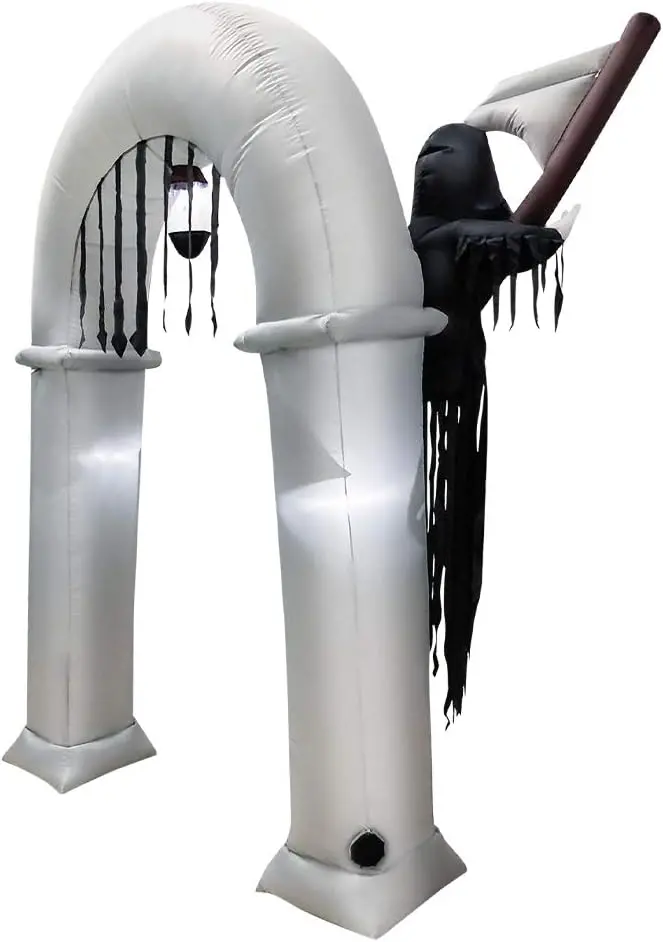 Animated 7.8-Foot Inflatable Grim Reaper Arch for Halloween Entrances