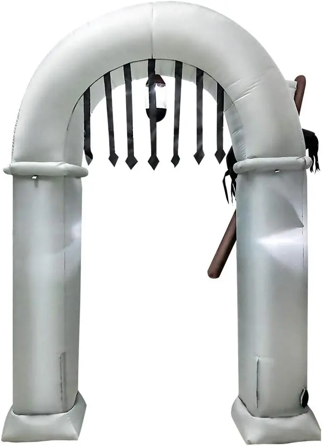 Animated 7.8-Foot Inflatable Grim Reaper Arch for Halloween Entrances