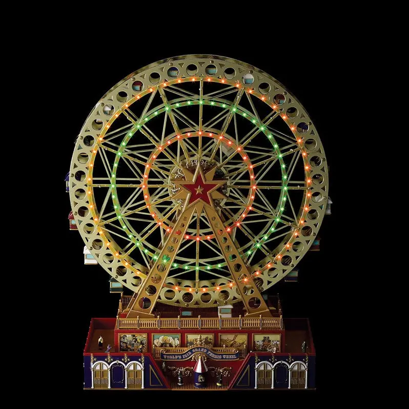 Animated Musical Ferris Wheel & Carousel Christmas Decor – Dual-Size Holiday Display Set (12" and 15")