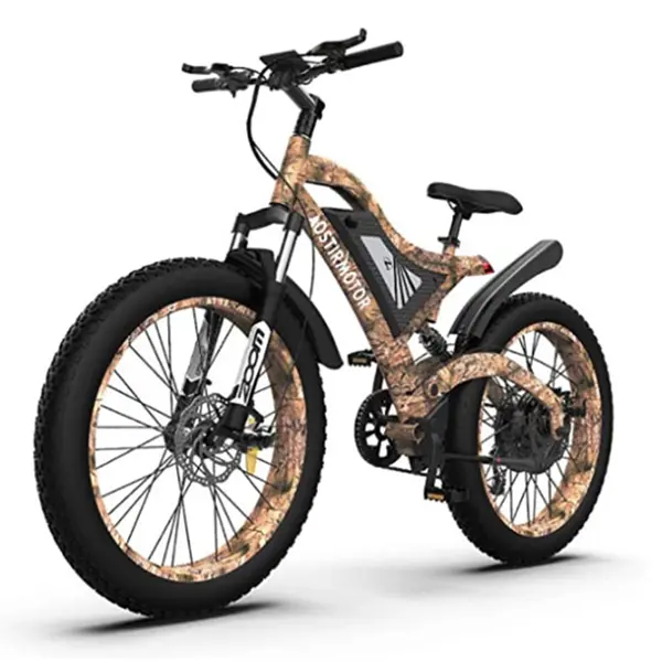 Aostirmotor 1500W Fat-Tire Electric Mountain Bike – 26" Tires, 48V 15Ah Battery, Shimano 7-Speed Drivetrain, Lightweight Aluminum Frame