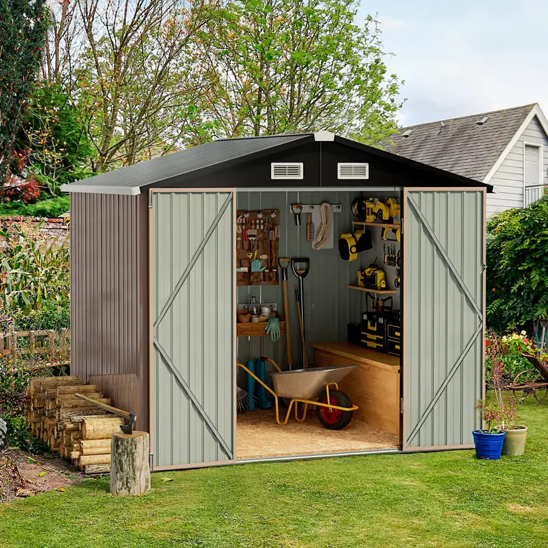 Aoxun 6.4 ft x 4 ft Outdoor Storage Shed – Durable, Weather-Resistant Shelter for Tools and Garden Gear
