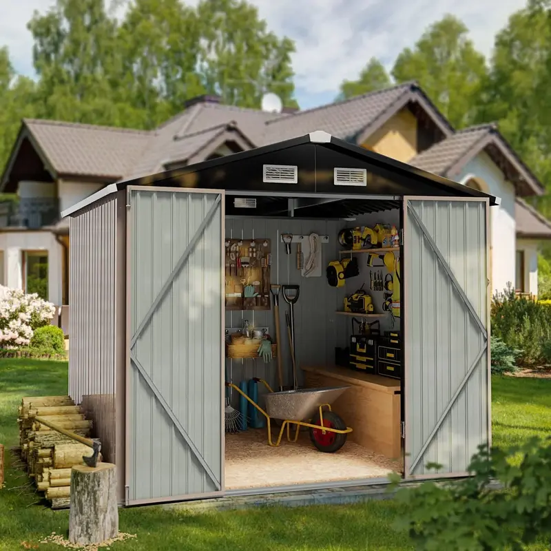 Aoxun 6.4 ft x 4 ft Outdoor Storage Shed – Durable, Weather-Resistant Shelter for Tools and Garden Gear