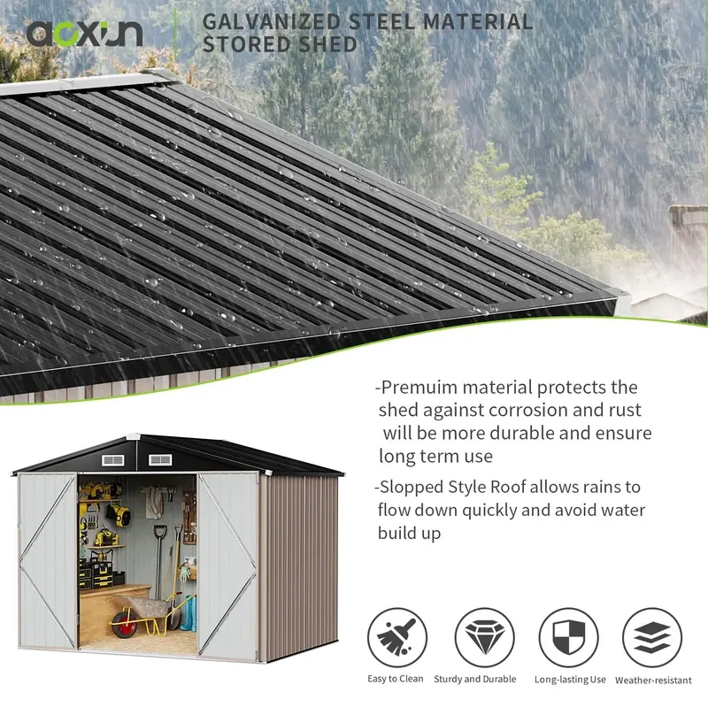 Aoxun 6.4 ft x 4 ft Outdoor Storage Shed – Durable, Weather-Resistant Shelter for Tools and Garden Gear