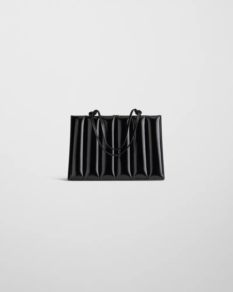 Architectural Quilted Drive Bag In Classic Black Leather