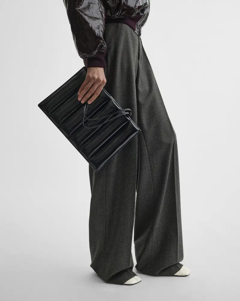 Architectural Quilted Drive Bag In Classic Black Leather 2