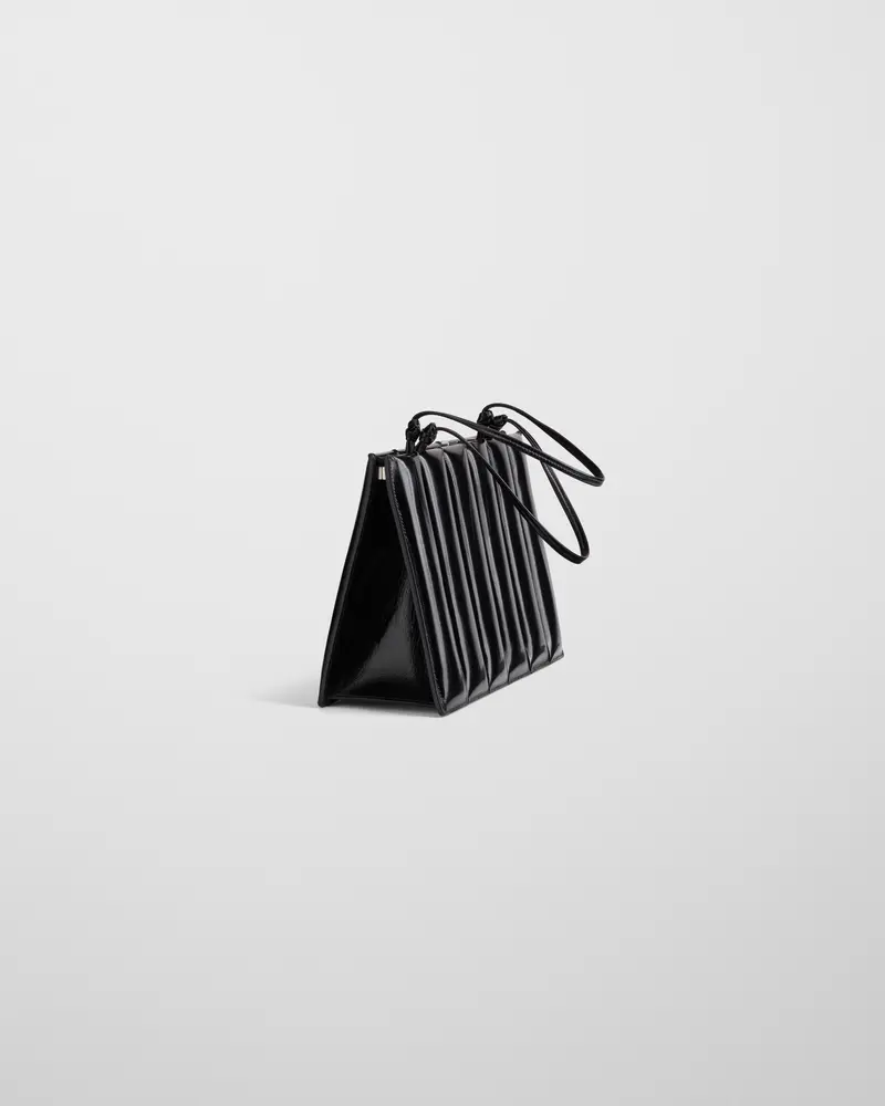 Architectural Quilted Drive Bag In Classic Black Leather