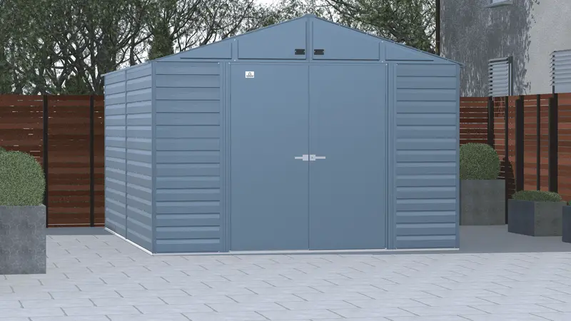 Arrow Select 10 ft. x 14 ft. Blue-Grey Weather-Resistant Steel Storage Shed 2