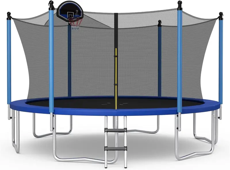 ASTM-Certified Round Trampoline – 12FT, 14FT, or 15FT with Safety Net & Hoop