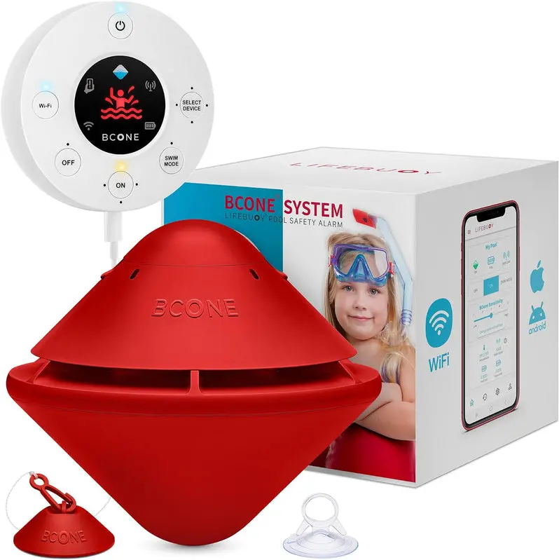 ASTM F2208-Certified Floating Pool Alarm | Loud Audio Alert for In-Ground and Above-Ground Pools | Alexa-Compatible | Quick Setup & Real-Time Monitoring