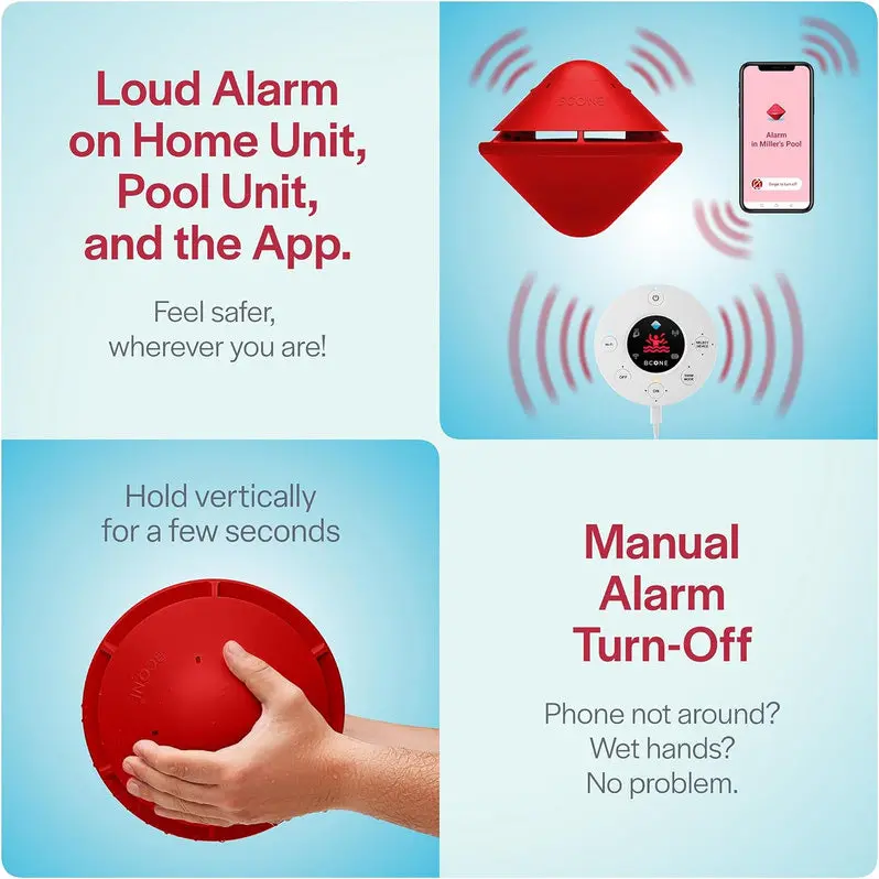 ASTM F2208-Certified Floating Pool Alarm | Loud Audio Alert for In-Ground and Above-Ground Pools | Alexa-Compatible | Quick Setup & Real-Time Monitoring