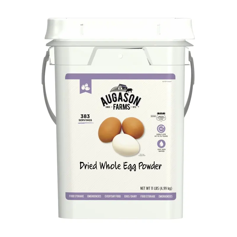 Augason Farms Whole Egg Powder – 11 lb Long-Term Emergency Food Supply (383 Servings)