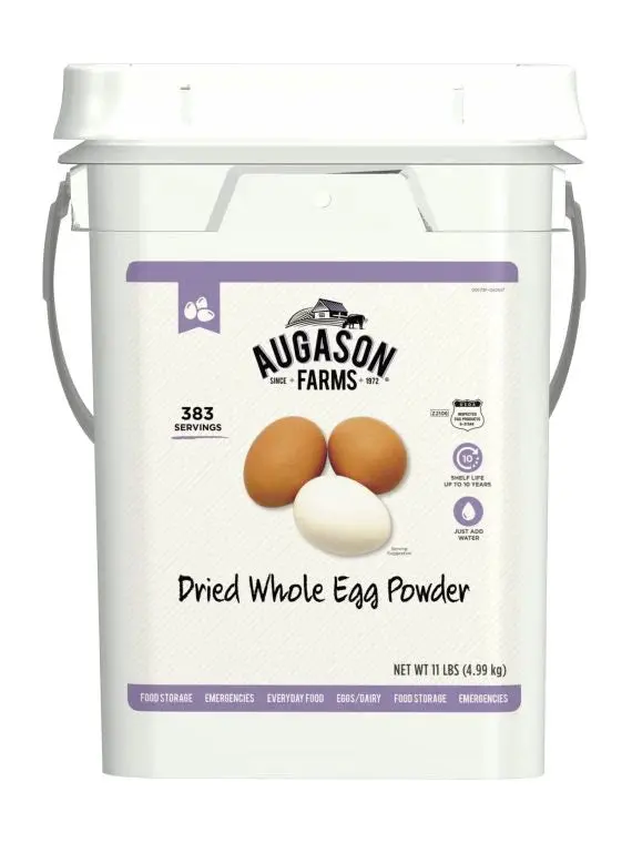 Augason Farms Whole Egg Powder – 11 lb Long-Term Emergency Food Supply (383 Servings)