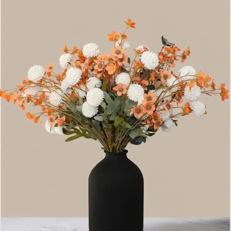 Autumn Dandelion Silk Stem – Textured Faux Branch for Fall Weddings and Hearthside Styling