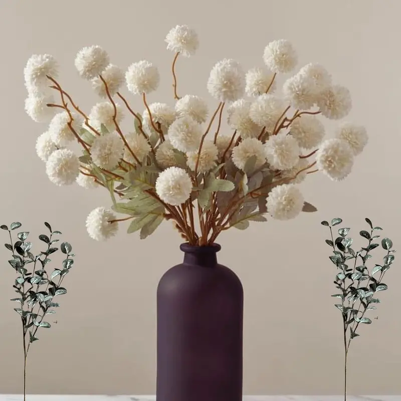 Autumn Dandelion Silk Stem – Textured Faux Branch for Fall Weddings and Hearthside Styling