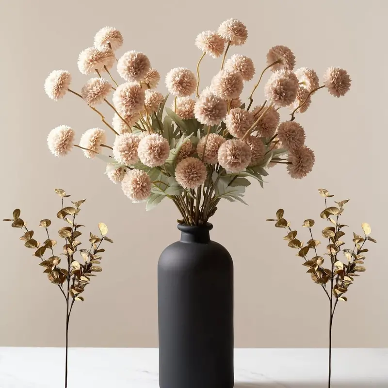 Autumn Dandelion Silk Stem – Textured Faux Branch for Fall Weddings and Hearthside Styling