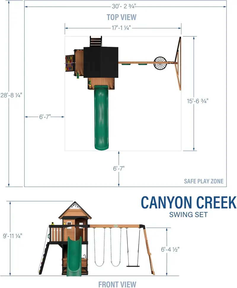 Backyard Discovery Cedar Swing Set – Premium Outdoor Play System with Clubhouse, Rock Wall, and Wave Slide
