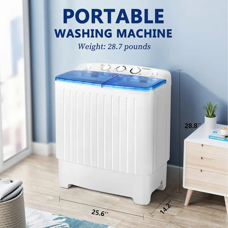 BANGSON Compact Twin-Tub Washer and Dryer Set – 17.6 lb Capacity for Apartments and Tiny Homes
