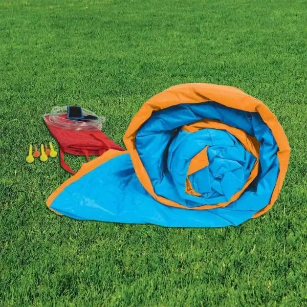 BANZAI Pipeline Twist Inflatable Water Park – Kid-Safe Splash Zone Featuring Slides and Integrated Pool