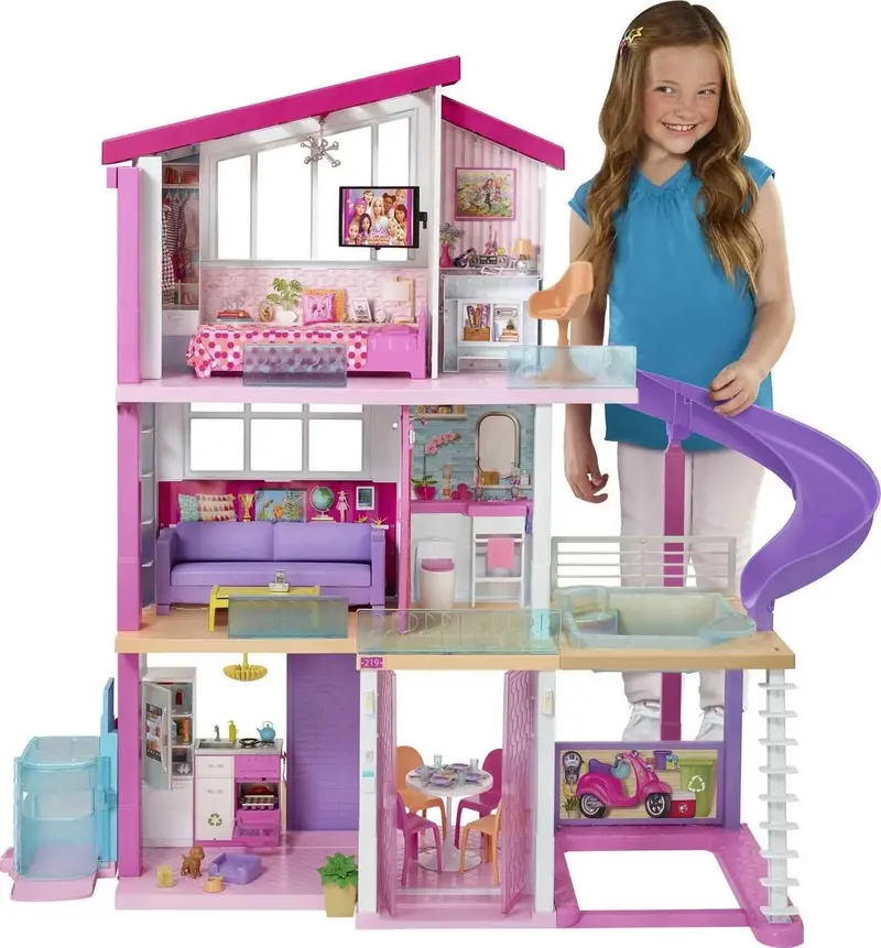 Barbie DreamHouse Interactive Dollhouse with Elevator, Lights, Sound Effects, and Over 70 Play Accessories