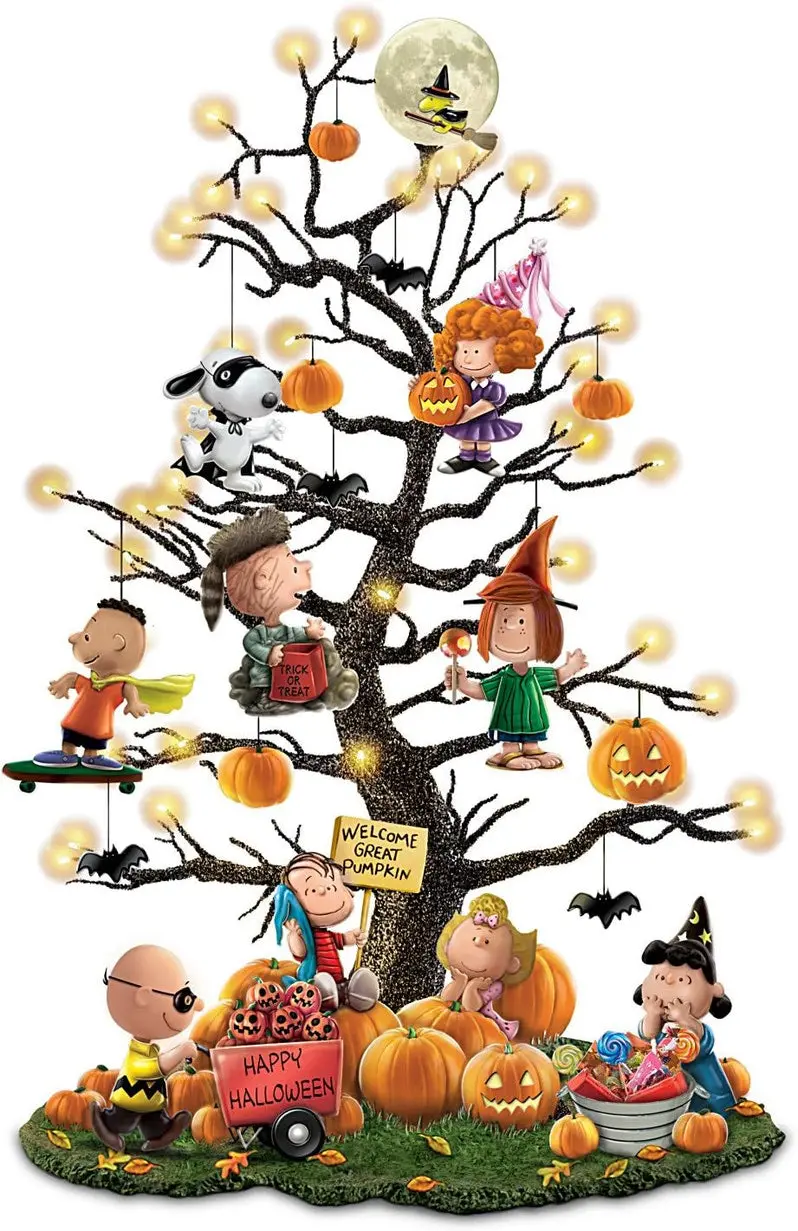 Battery-Operated Illuminated Pumpkin Tree – Festive Tabletop Halloween Centerpiece