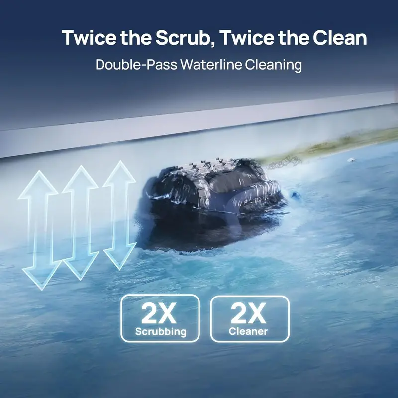 Beatbot AquaSense 2 Cordless Robotic Pool Cleaner – Smart Auto-Parking, Dual-Pass Waterline Scrubbing, Covers Up to 3,230 sq.ft (Blue)