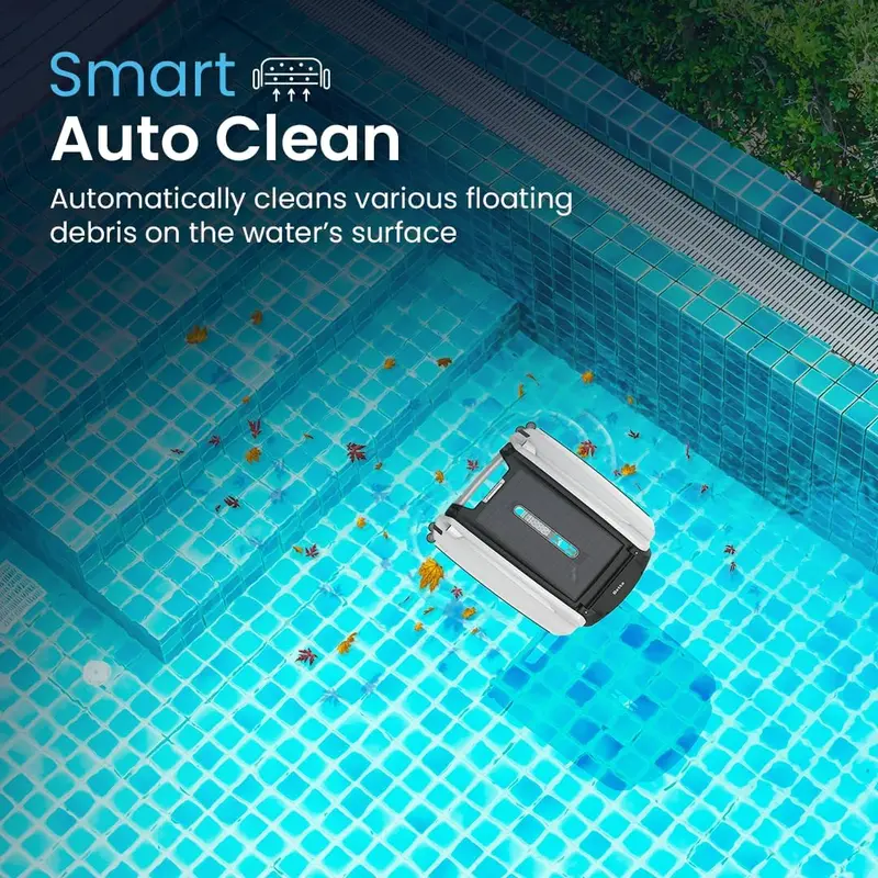 Betta SE Solar-Powered Pool Skimmer – Autonomous Surface Cleaner Featuring 30-Hour Battery Life & Salt-Chlorine-Resistant Motor (Blue)
