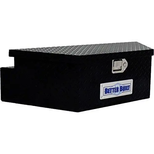 BETTER BUILT Heavy-Duty V-Shaped Tongue Toolbox for Utility Trailers – 39" x 16.5" x 12", Matte Black Finish