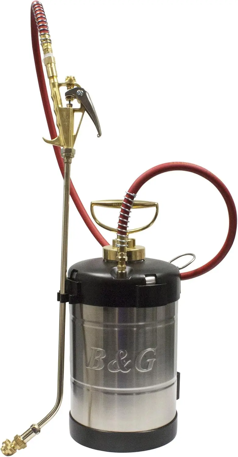 B&G 1-Gallon Stainless Steel Backpack Sprayer with 18" Adjustable Multeejet Nozzle