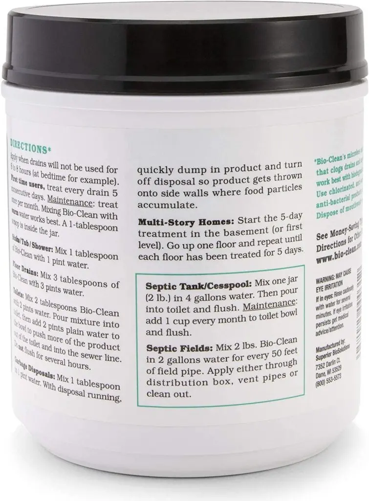 Bio-Clean Natural Enzyme Drain Cleaner – 2-Pound Septic-Safe Formula, Eco-Friendly, Up to 100 Treatments