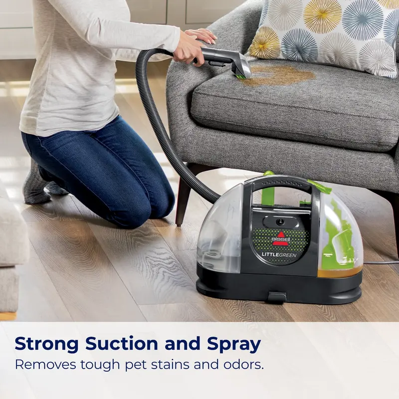 BISSELL Little Green Portable Deep Cleaner — Compact Carpet & Upholstery Stain Remover with Large Tank & Included Cleaning Formula