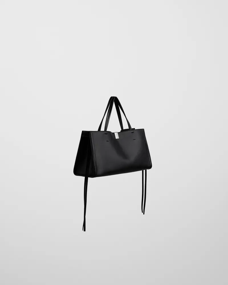 Black Calf Leather Kit Cabas Bag