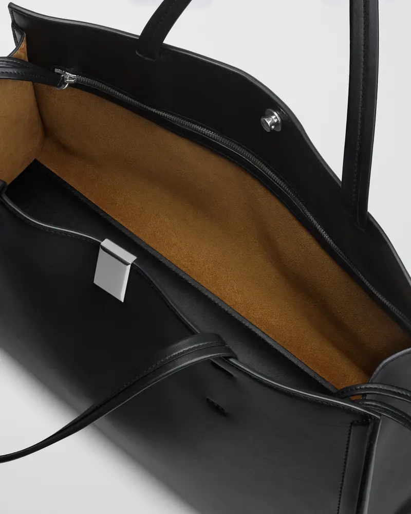 Black Calf Leather Kit Cabas Bag