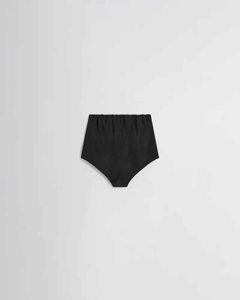 Black Cotton High-Waisted Shorts 2