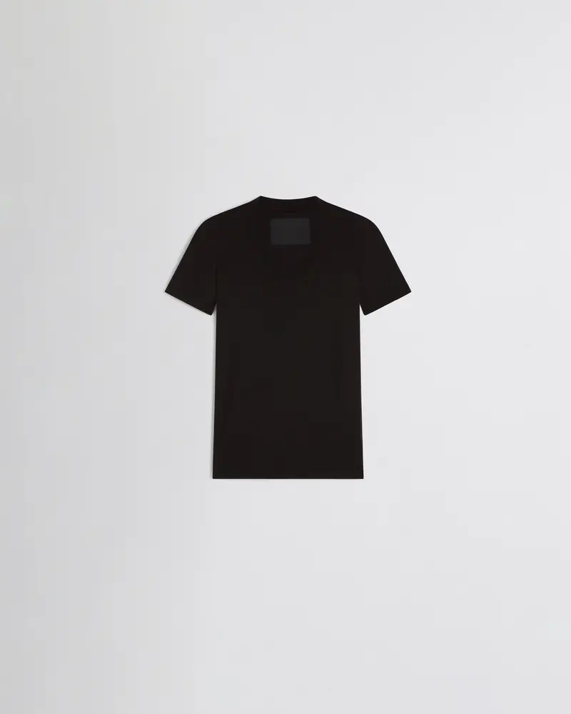 Black Cotton Scoop Neck T-Shirt