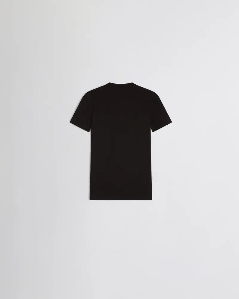 Black Cotton Scoop Neck T-Shirt 2