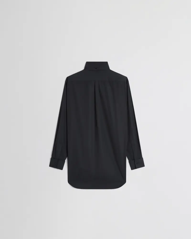 Black Cotton Tuxedo Shirt With Detachable Collar And Cuffs 2