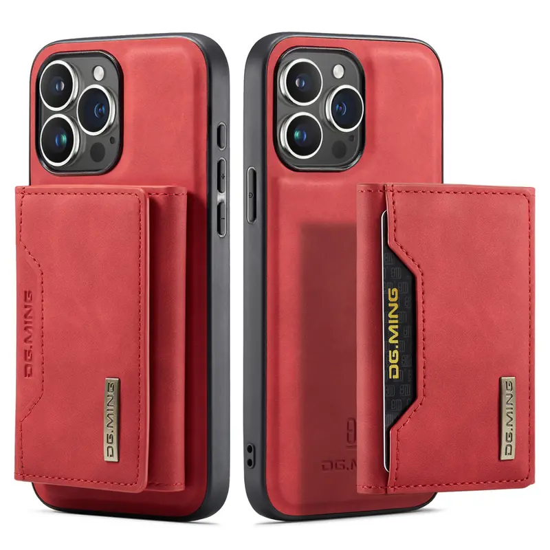Black Executive-Style Leather Wallet Case for iPhone