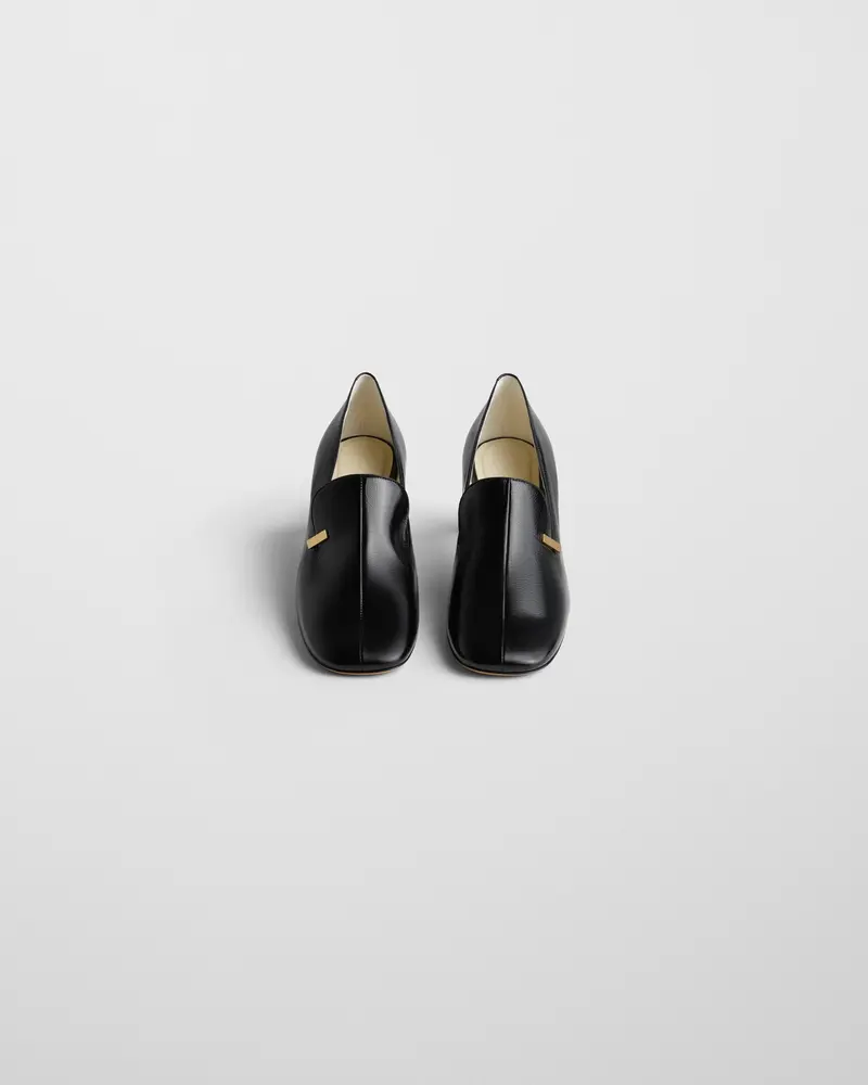 Black Leather Club Loafer With 60Mm Concave Heel 2