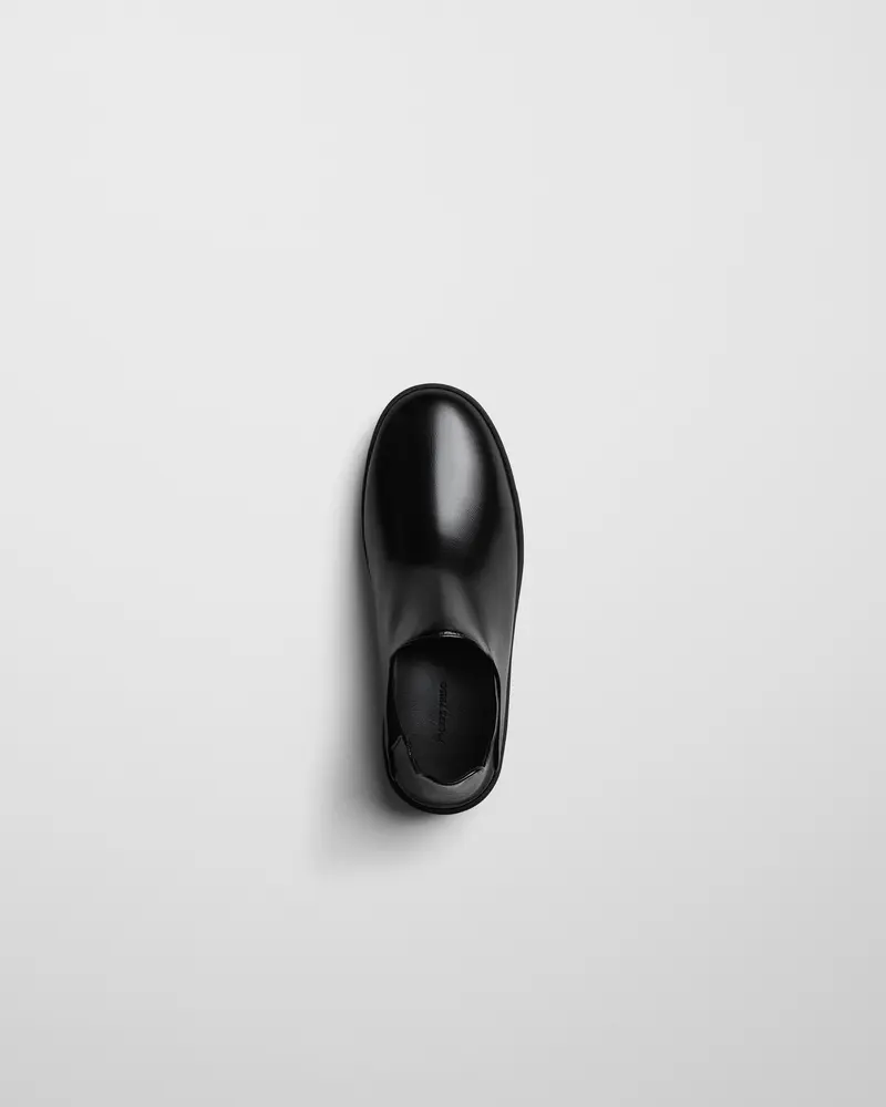Black Leather Slip-On Sneaker