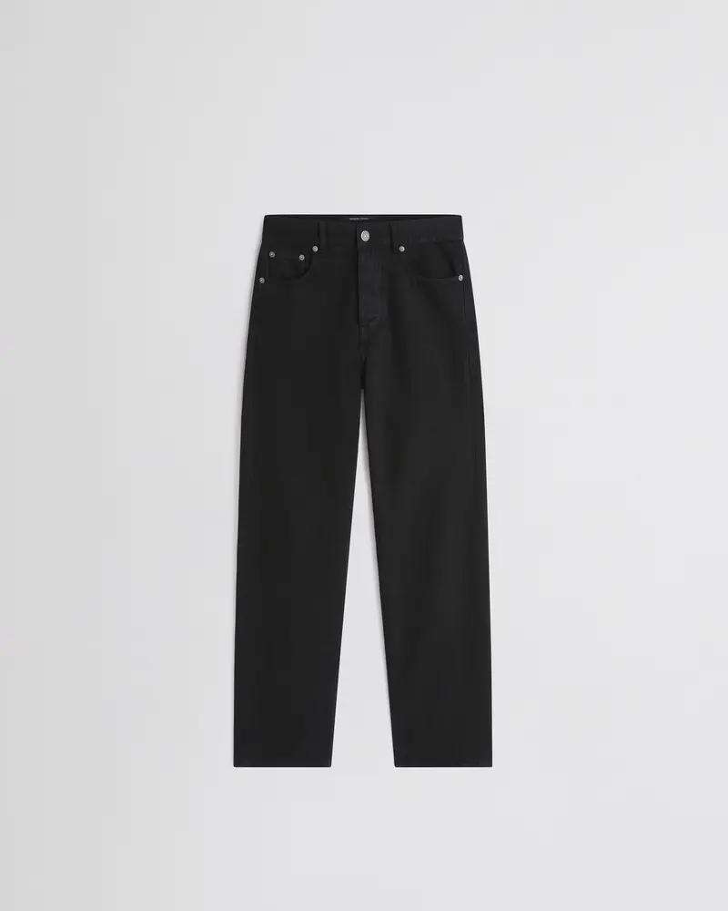 Black Organic Cotton Jeans With Eased Fit And Peachy Handfeel