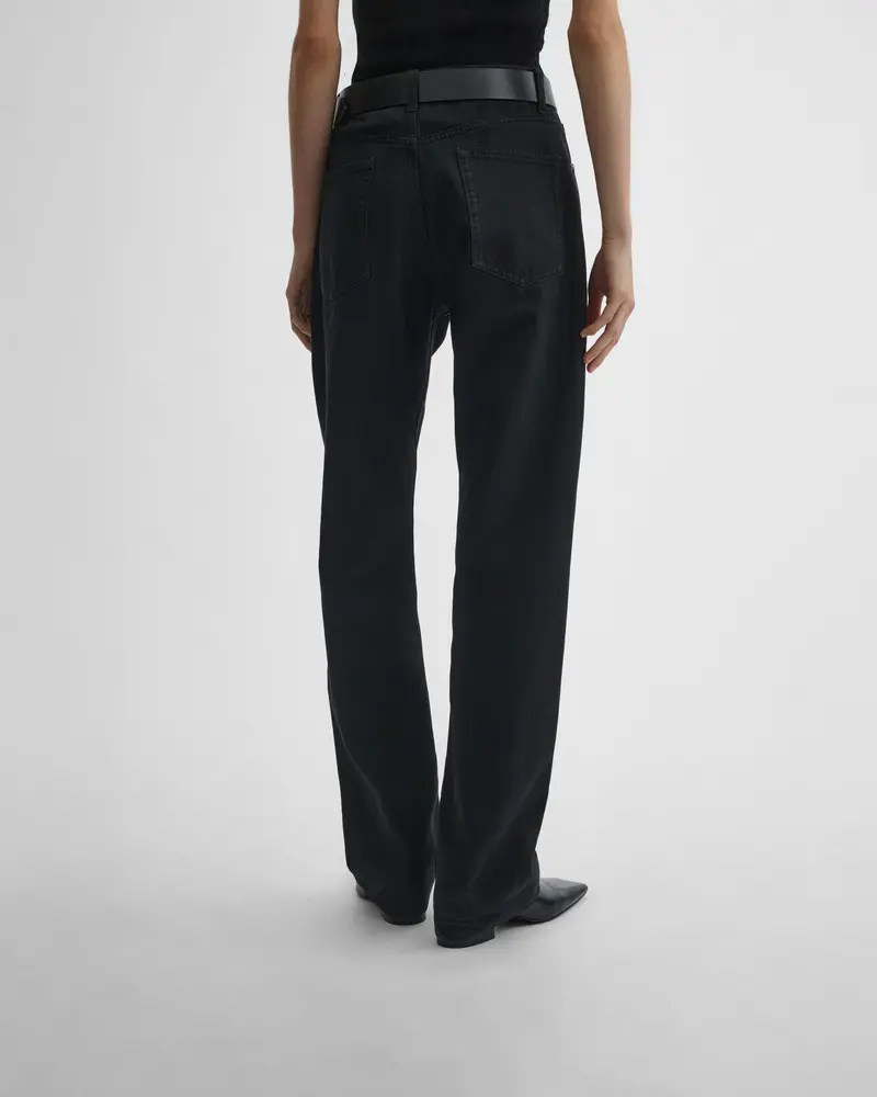 Black Organic Cotton Jeans With Eased Fit And Peachy Handfeel