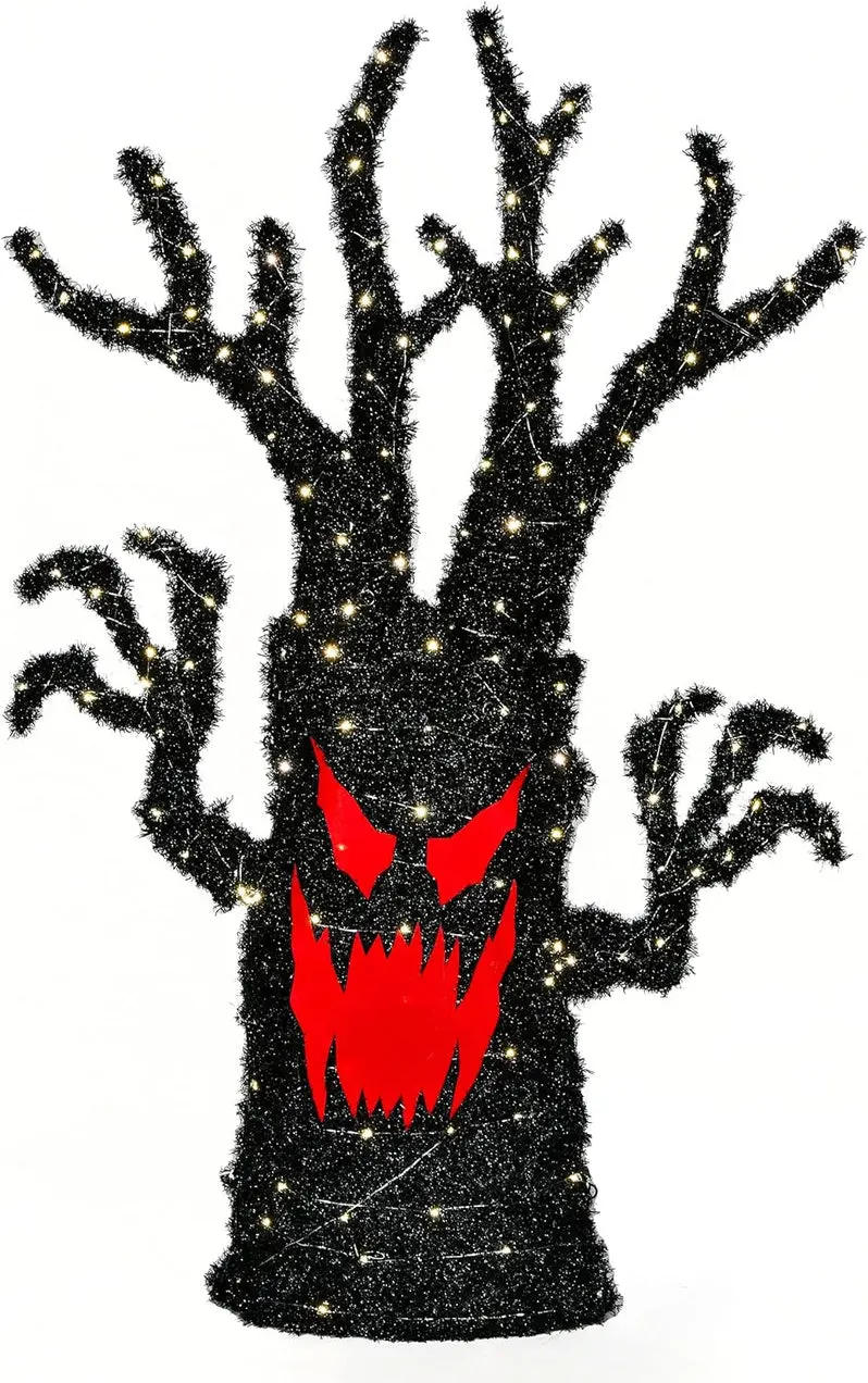 Black Pre-Lit Artificial Christmas Tree – Festive Indoor Holiday Decoration
