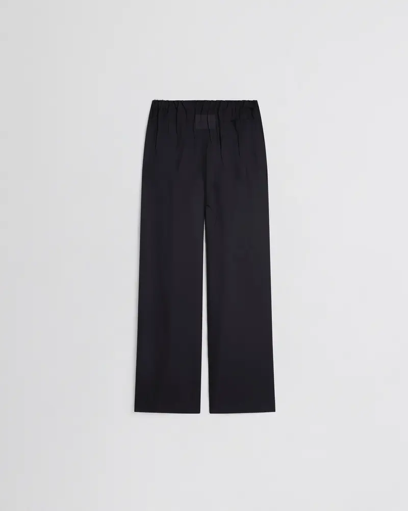 Black Silk Pyjama Trousers With Drawstring Waist 2
